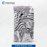 OEM Customized Color Printed PU Leather Cell Phone Cover for Samsung Galaxy S4 (Zebra)