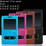 Cheap Universal Stand Leather Mobile Phone Case/Cover with 4