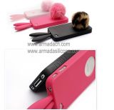 Rabbit Silicone Case Cover With Stand for iPhone 4 (AI-P805)