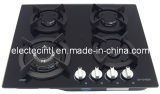 Gas Stove with 4 Burners and Temperd Black Glass Panel, Front Knob Control and Auto Pulse Ignition (GH-G614C-E)