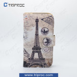 OEM Printing PU Leather Cell Phone Cover Mobile Phone Cover for Samsung Galaxy S5 (Paris Eiffel Tower)