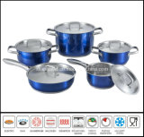 10PCS Stainless Steel Color Cooking Pot Set