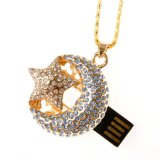 Moon+Stars Necklace Pendrive Jewelry USB Flash Memory Drive