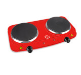 Red Colour CB Approval 2000W Electric Double Hot Plate