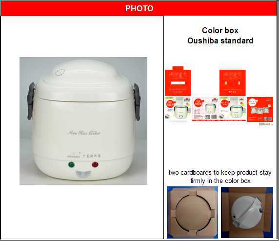 1.3L Integrated Push-Button Square Round Rice Cooker