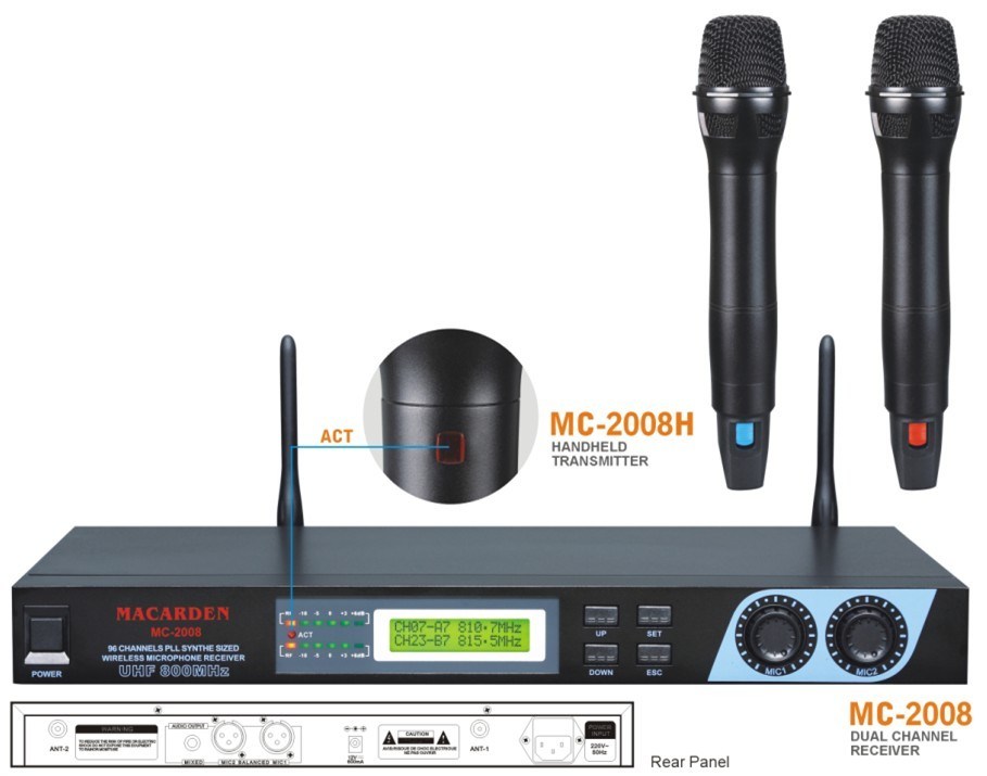 Competitive Dual Channel Wireless Microphone System (MC-2008)