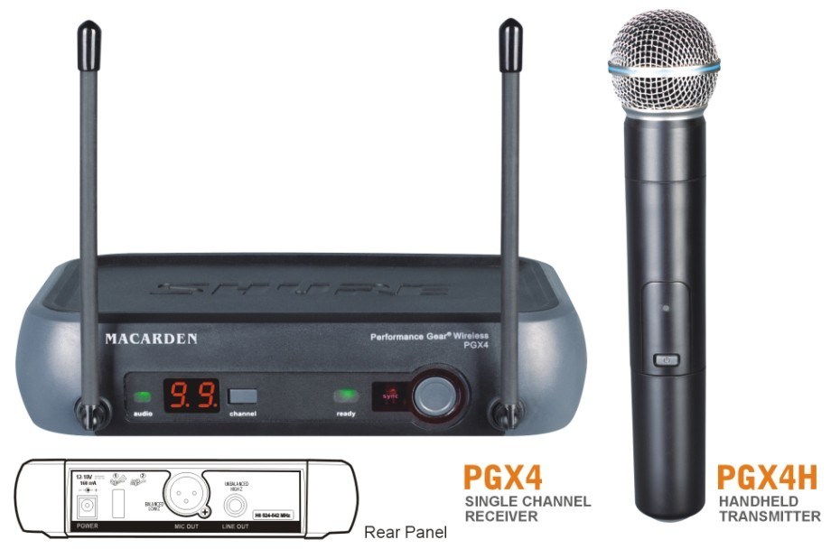 UHF Pll Professional Single Channel Antenna Diversity Microphone (PGX4)