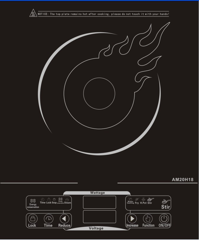 Touch Sensor Control Popular Induction Hotplate Induction Cooker Plate (AM20H18-A)