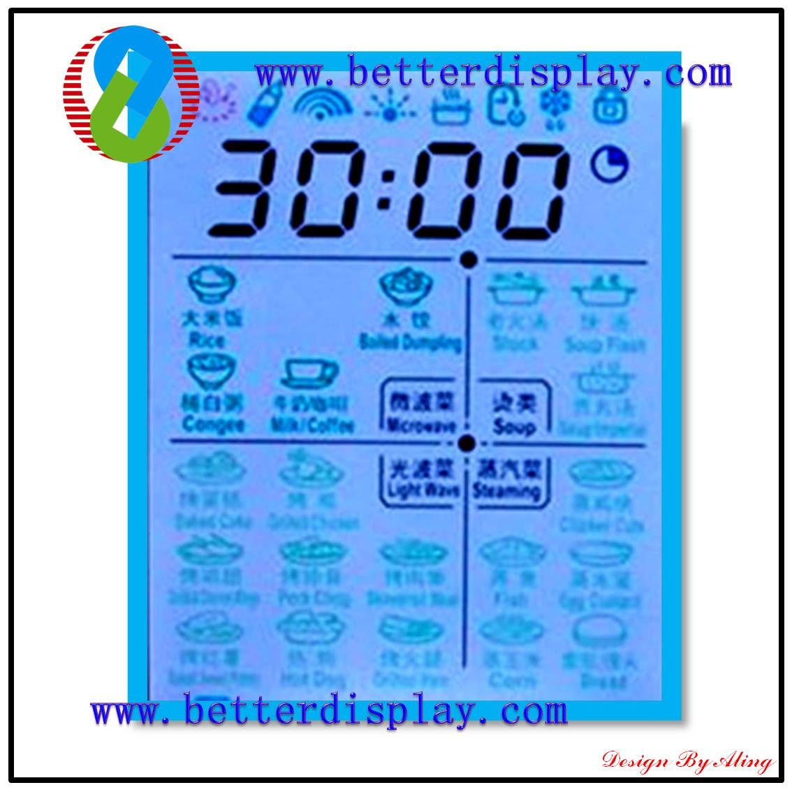 LCD Screen 8 Inch Color LCD Display for Air Air Conditioner Micro-Wave Oven Better Monitor