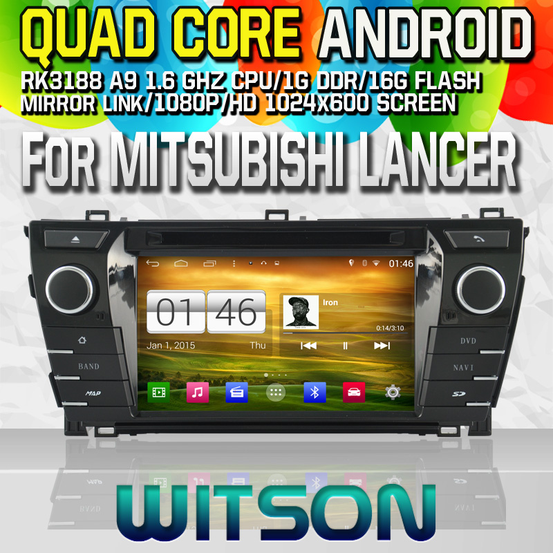 Witson S160 Car DVD GPS Player for Mitsubishi Lancer with Rk3188 Quad Core HD 1024X600 Screen 16GB Flash 1080P WiFi 3G Front DVR DVB-T Mirror-Link Pip (W2-M171)