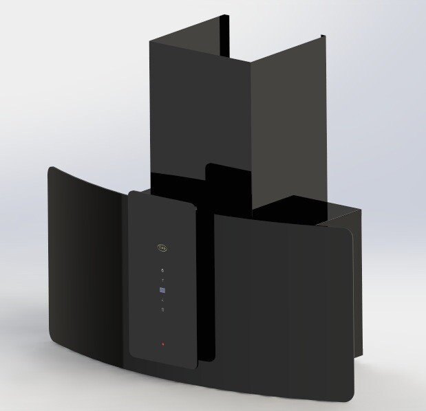 Black Glass Panel Range Hood