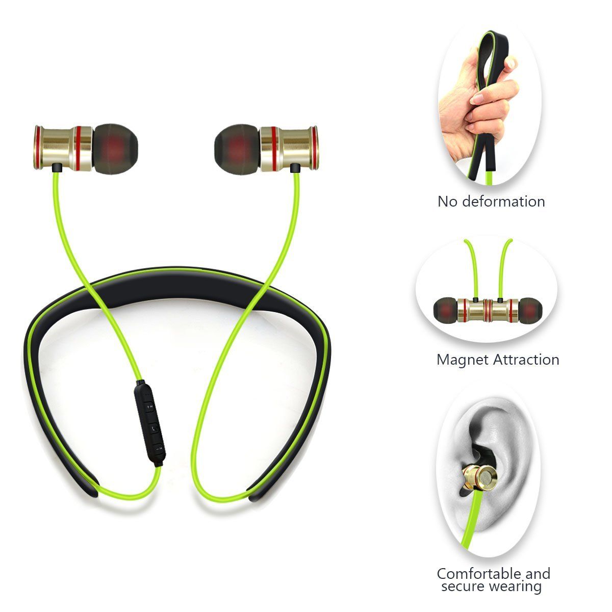 4.0 Bluetooth Sports Earbuds Wireless Neckband Headset