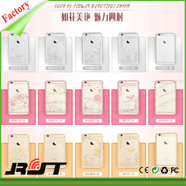 TPU Flower Pattern Phone Accessories Mobile Phone Case for iPhone
