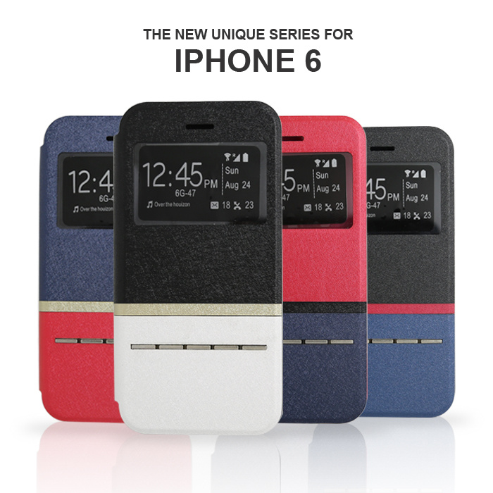 PU Leather Phone Case with Window View Mobile Phone Case for iPhone