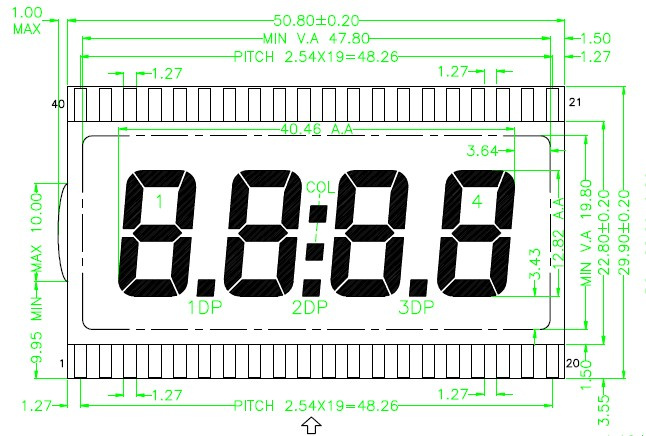 Segment LCD Display for Gas Station