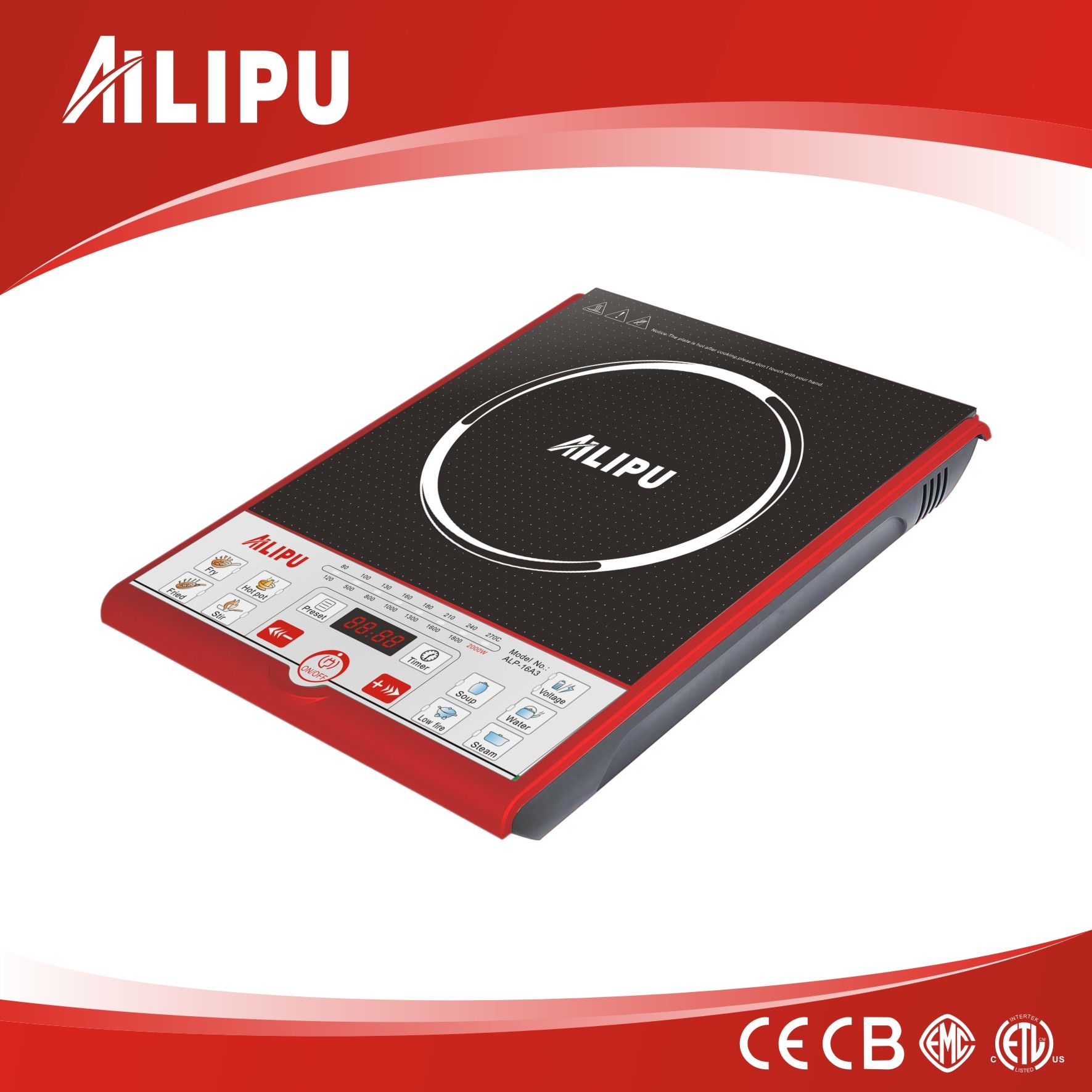 120V ETL Certification Push Button Induction Cooker for USA Market