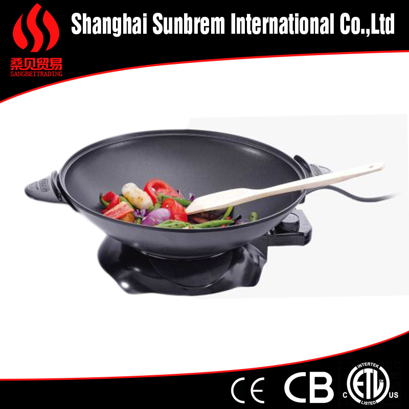 4.5L Aluminum Non Stick Coating Electrical Wok Kitchen Equipment