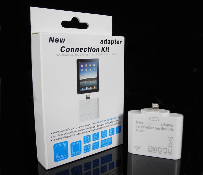 5 in 1 8 Pin Camera Connection Kit Card Reader for iPad 4, iPad Mini