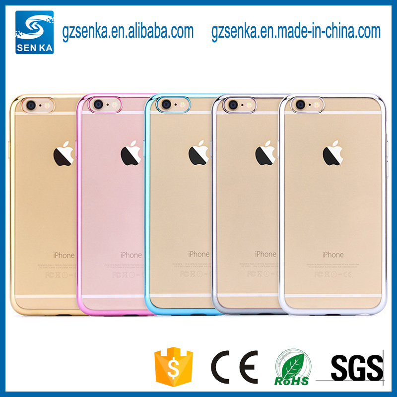 Wholesale Clear Crystal Rubber Plating TPU Soft Phone Case Cover for iPhone 6/6s