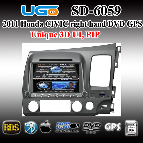 Right Hand Car DVD GPS Player for UGO Honda Civic with Pip 3D Ui SD-6059