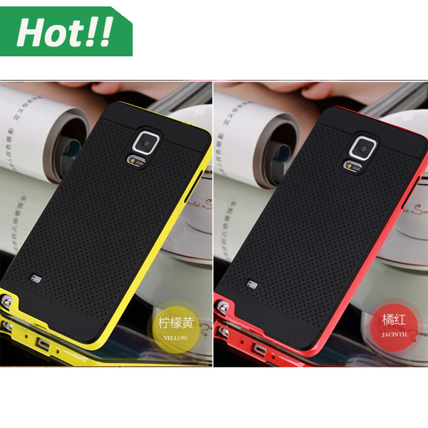 Black Hybrid Armor Protective Impact Hard Case Cover for Samsung Galaxy Note 4