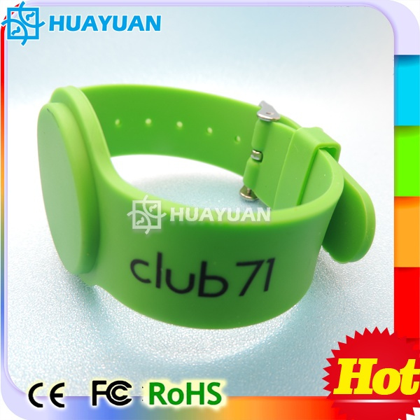 Swimming Pool 13.56MHz Ntag213 Adjustable RFID Silicone Wristband