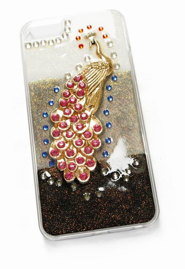 Metal Peacock Mobile Phone Cover for iPhone