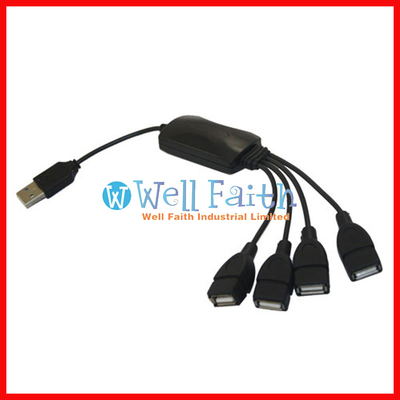 USB 2.0 Hi-Speed 4 Ports Hub for PC Laptop