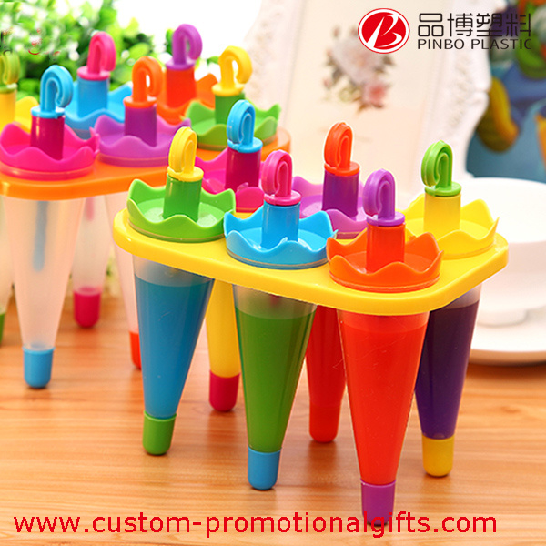 6PCS Repeated Use Umbrella Shape Ice Popsicle Maker