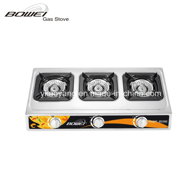 Kitchen Using 3 Burner GS Stove Gas Cooker