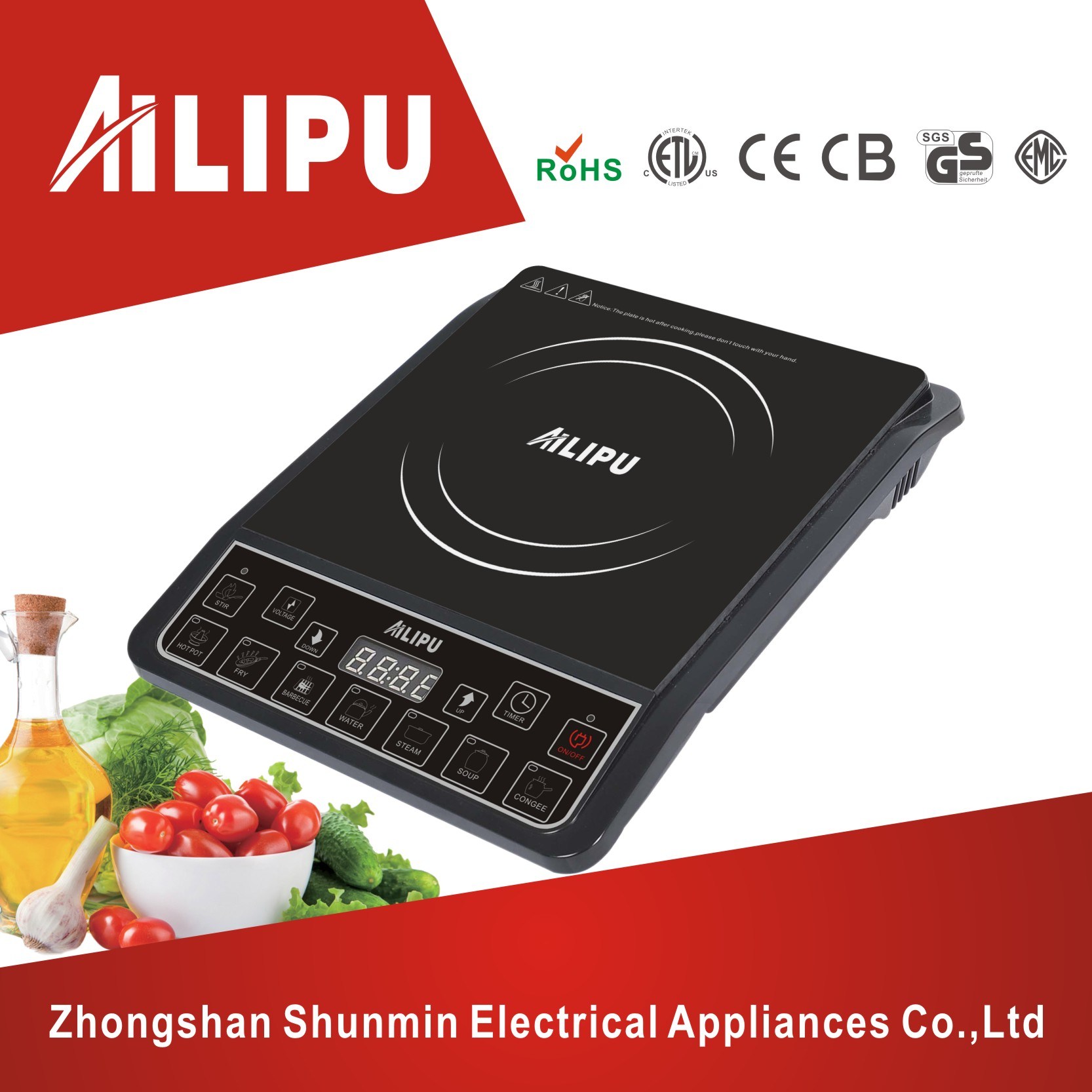 2016 Hot Selling Pushbutton Control National Induction Cooker 1.6kw