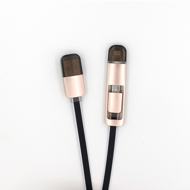 New Design 2 in 1 Micro USB Cable for iPhone and for Samsung