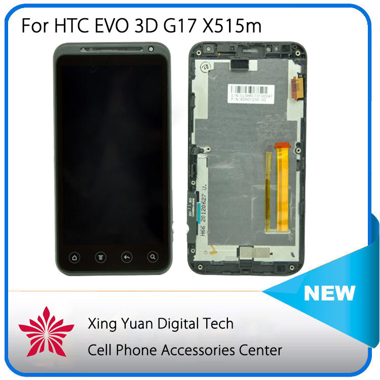 Original LCD with Touch Screen Digitizer for HTC Evo 3D G17 X515m Frame Assembly Replacement Black