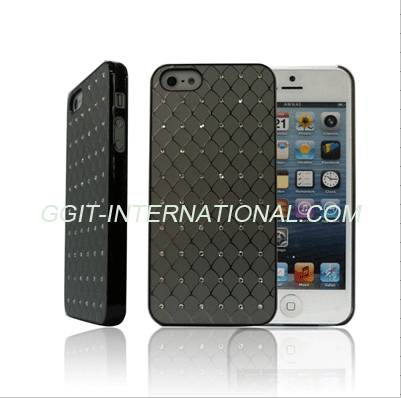 Mobile phone case for Iphone 5 , PC + diamond patch ( fish-scale pattern )