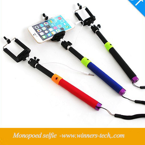 Best Sale Free Charge Cable Monopod Selfie Stick for Mobile Phone Gopro Digital Camera