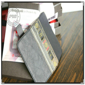 Leather Book Case for Apple iPhone 4 4G
