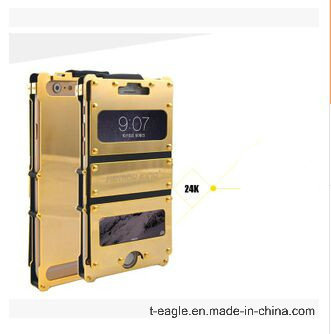 Ultra-Thin Metal Three Anti 24k Gold Mobile Phone Case for IP6