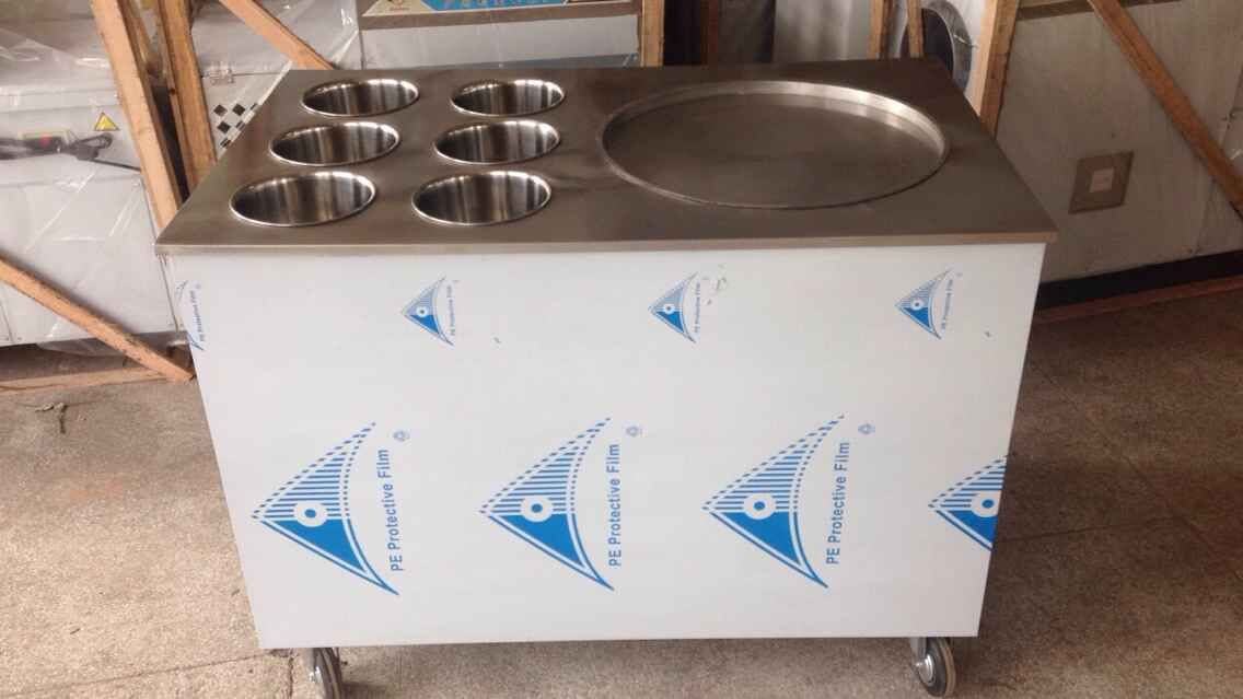 High Efficiency Flat Pan Fried Ice Cream Machine