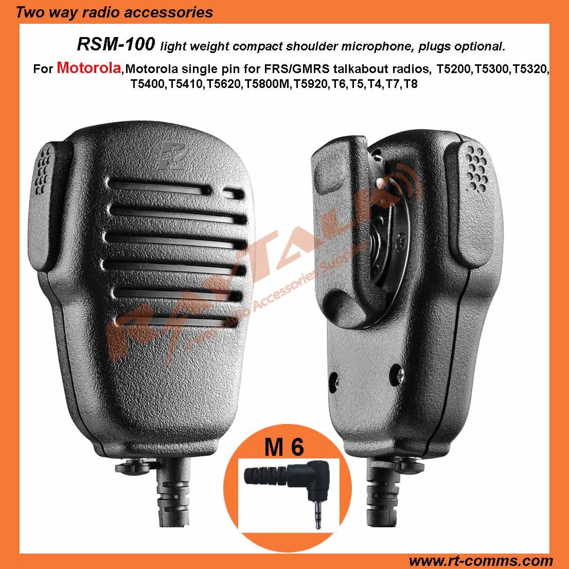 Portable Microphone for Motorola Talkabout Radios Single Pin