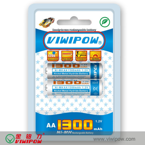 1300mAh Rechargereable NiMH Battery (VIP-AA-1300)