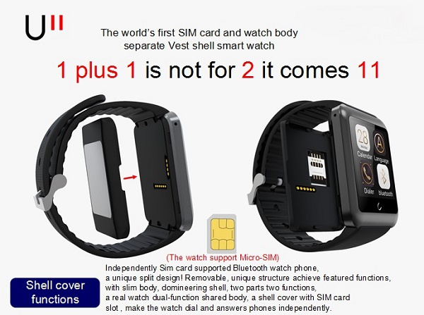 The World's First SIM Card and Watch Body Separate Vest Shell Smart Watch