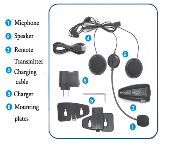 Motorcycle Bluetooth Intercom Bluetooth Headset for Bicycle Helmet