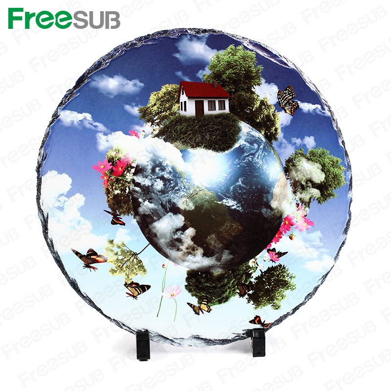 Freesub Sublimation Stone Slate Photo Frame Circular 30*30cm (SH-36)