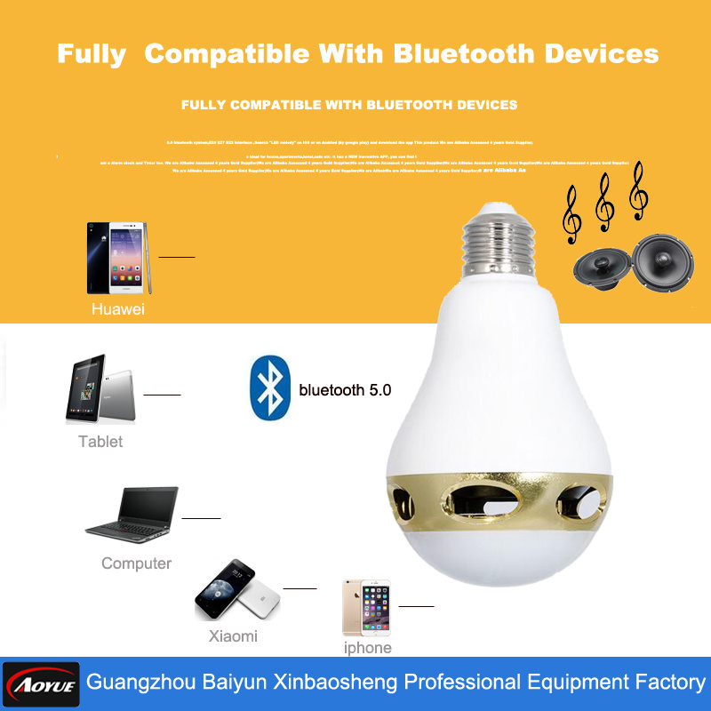 Active Type and Portable, Wireless, Mini Special Feature LED Light Bulb Speaker