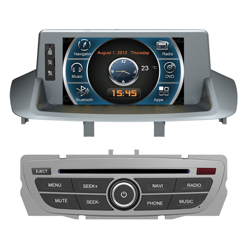 7 Inch Car Audio Stereo System Accessories, Automotive DVD for Renault Fluencewith GPS & Bluetooth & Radio & Navigator & iPod & TV & USB