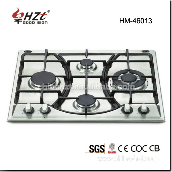 Newly 60cm Stainless Steel Gas Stove with Cast Iron