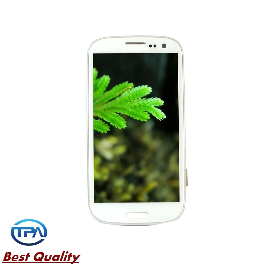 Original Mobile Phone LCD for Samsung Galaxy S3 with Frame 9300/9305/I747/I535 White