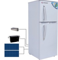 China Factory Price DC 12V/24V Upright Solar Power Solar Refrigerator with Solar Panel