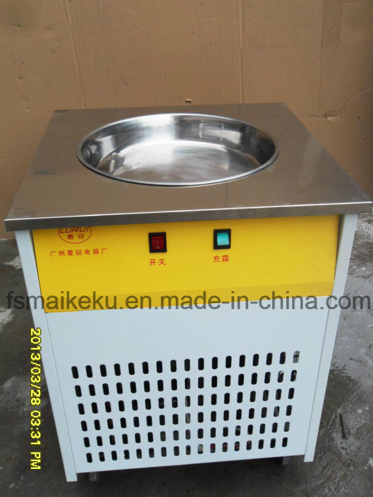 Single Round Flat Pan Fry Ice Machine