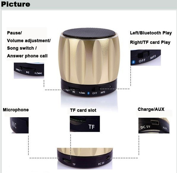 Unique Design Dwarf Handsfree Portable Bluetooth Speaker with TF Card Support